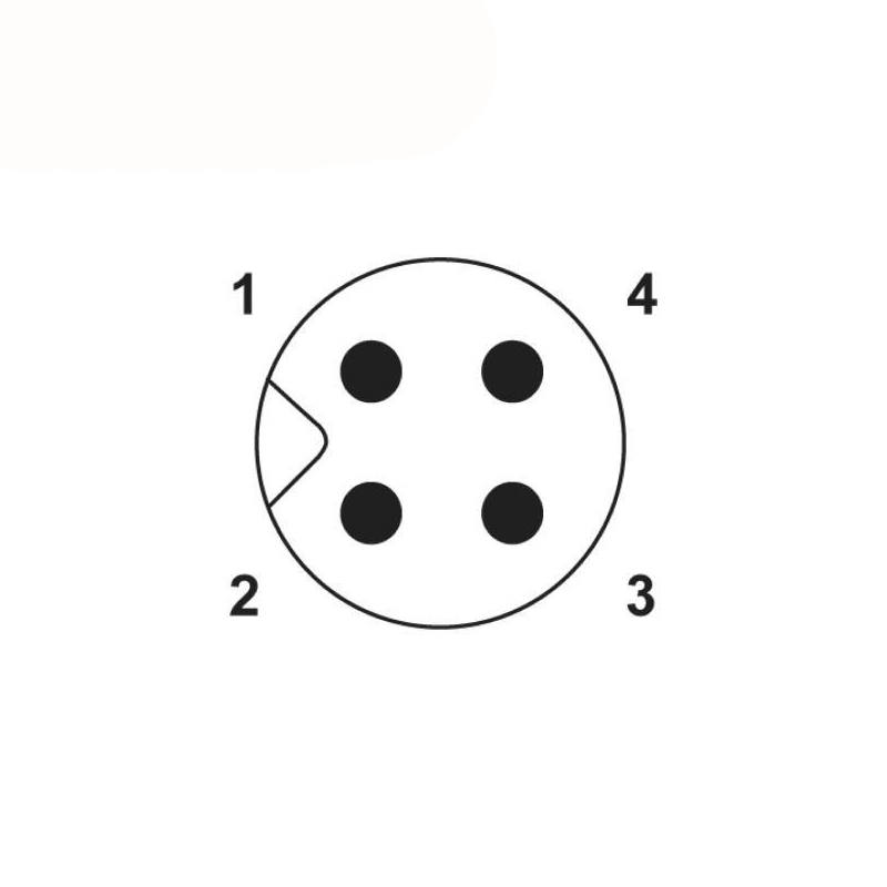 M5 4pins A code male straight rear panel mount connector,unshielded,insert,brass with nickel plated shell